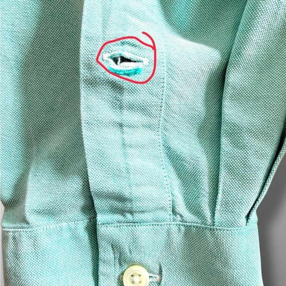 Ralph Lauren Yarmouth Button-Down Shirt L/S Mint Green Oxford 16 X 33